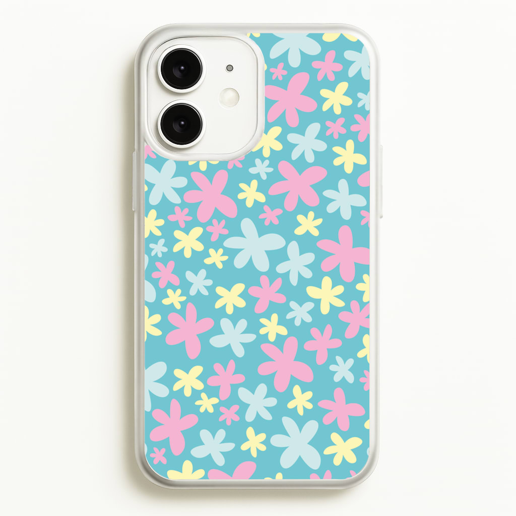 Blue, Pink And Yellow Flowers - Spring Patterns - Spring Phone Case for iPhone 11