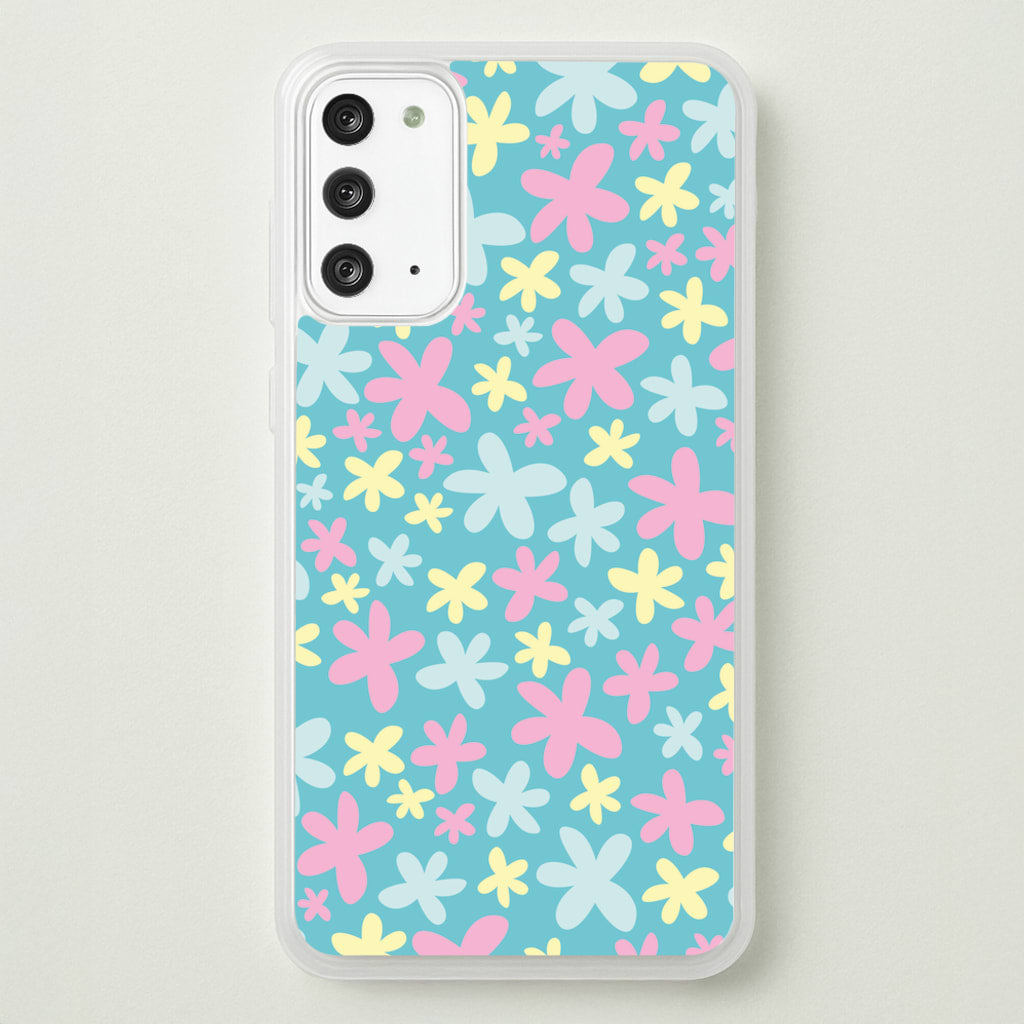 Blue, Pink And Yellow Flowers - Spring Patterns - Spring Phone Case for Galaxy Note 20