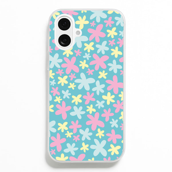 Blue, Pink And Yellow Flowers - Spring Patterns Phone Case