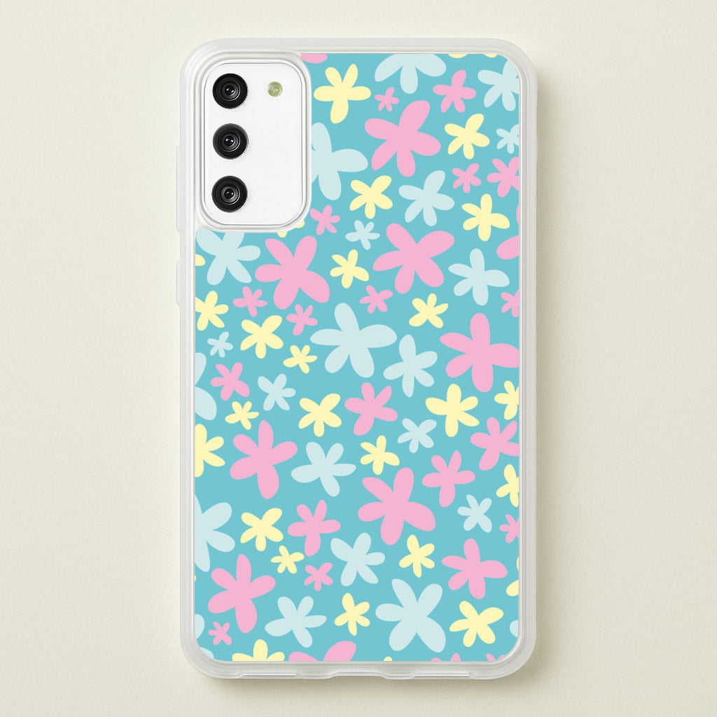 Blue, Pink And Yellow Flowers - Spring Patterns - Spring Phone Case for Galaxy S20