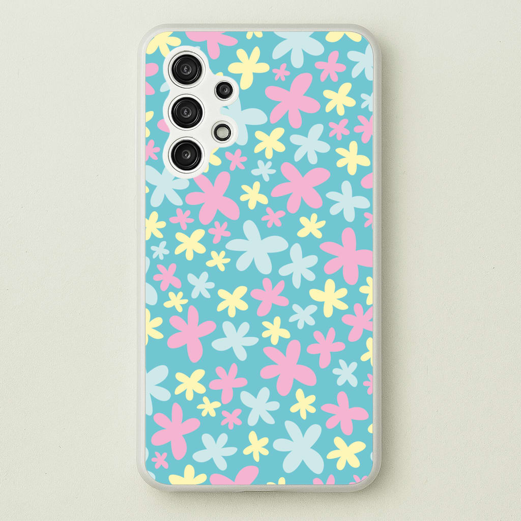 Blue, Pink And Yellow Flowers - Spring Patterns - Spring Phone Case for Galaxy A13