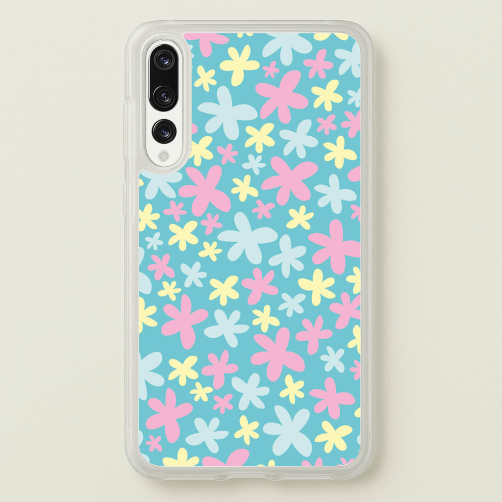 Blue, Pink And Yellow Flowers - Spring Patterns - Spring Phone Case for Huawei P20 Pro