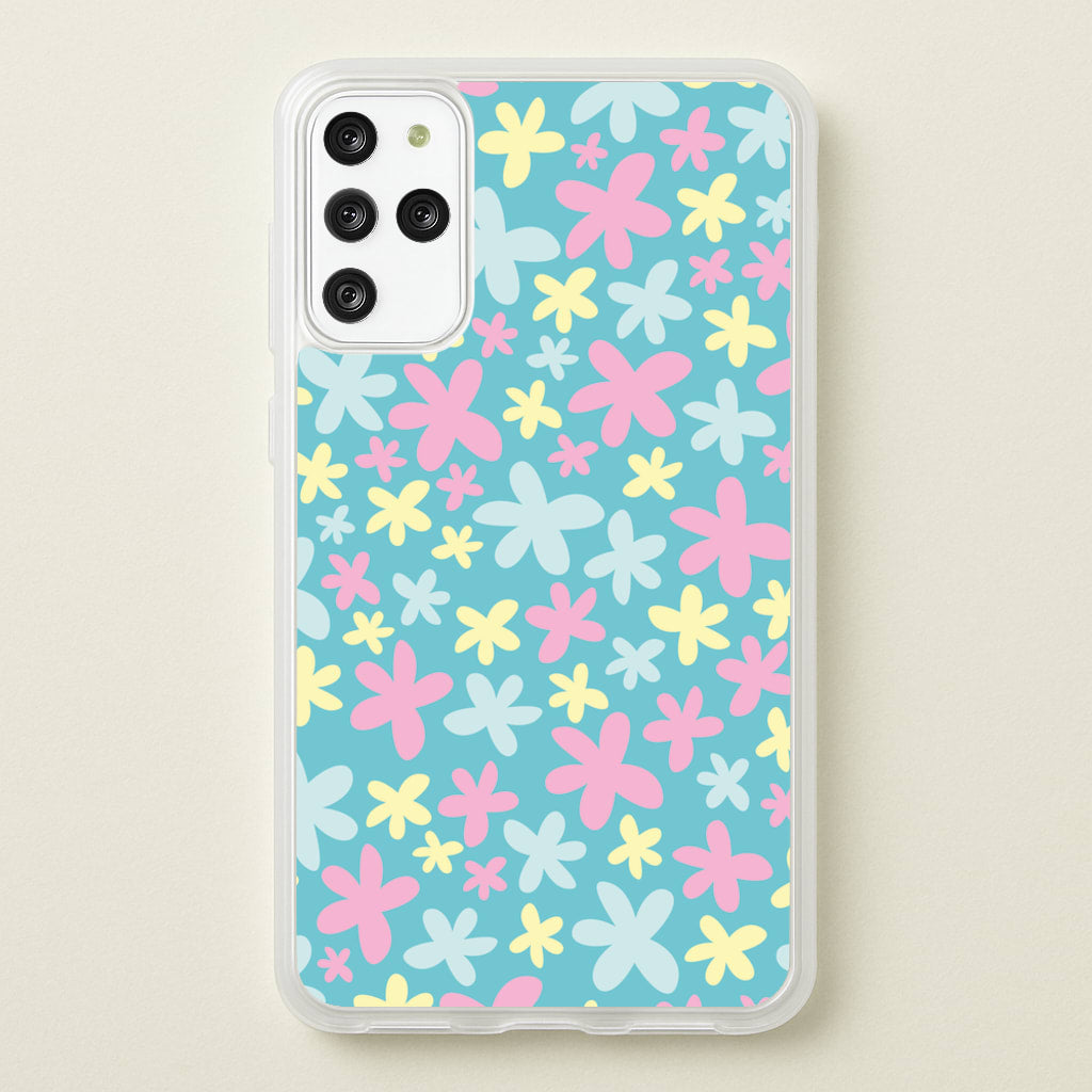 Blue, Pink And Yellow Flowers - Spring Patterns - Spring Phone Case for Galaxy S20 Plus