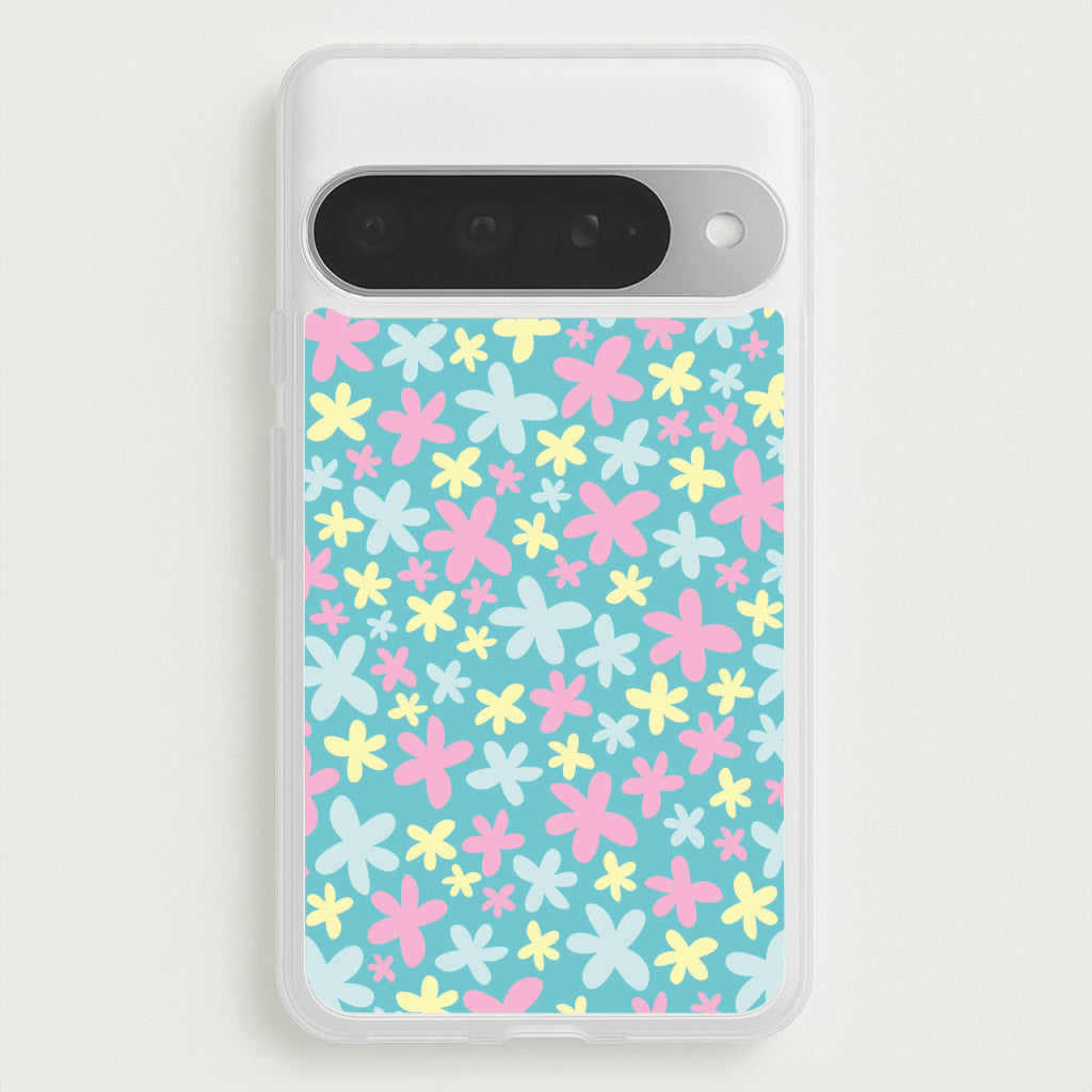 Blue, Pink And Yellow Flowers - Spring Patterns Phone Case for Google Pixel 10 Pro XL
