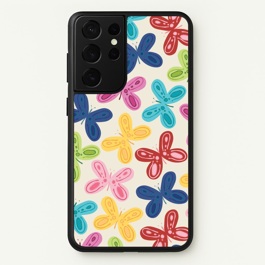 Butterflies - Spring Patterns - Spring Phone Case for Galaxy S21 Ultra