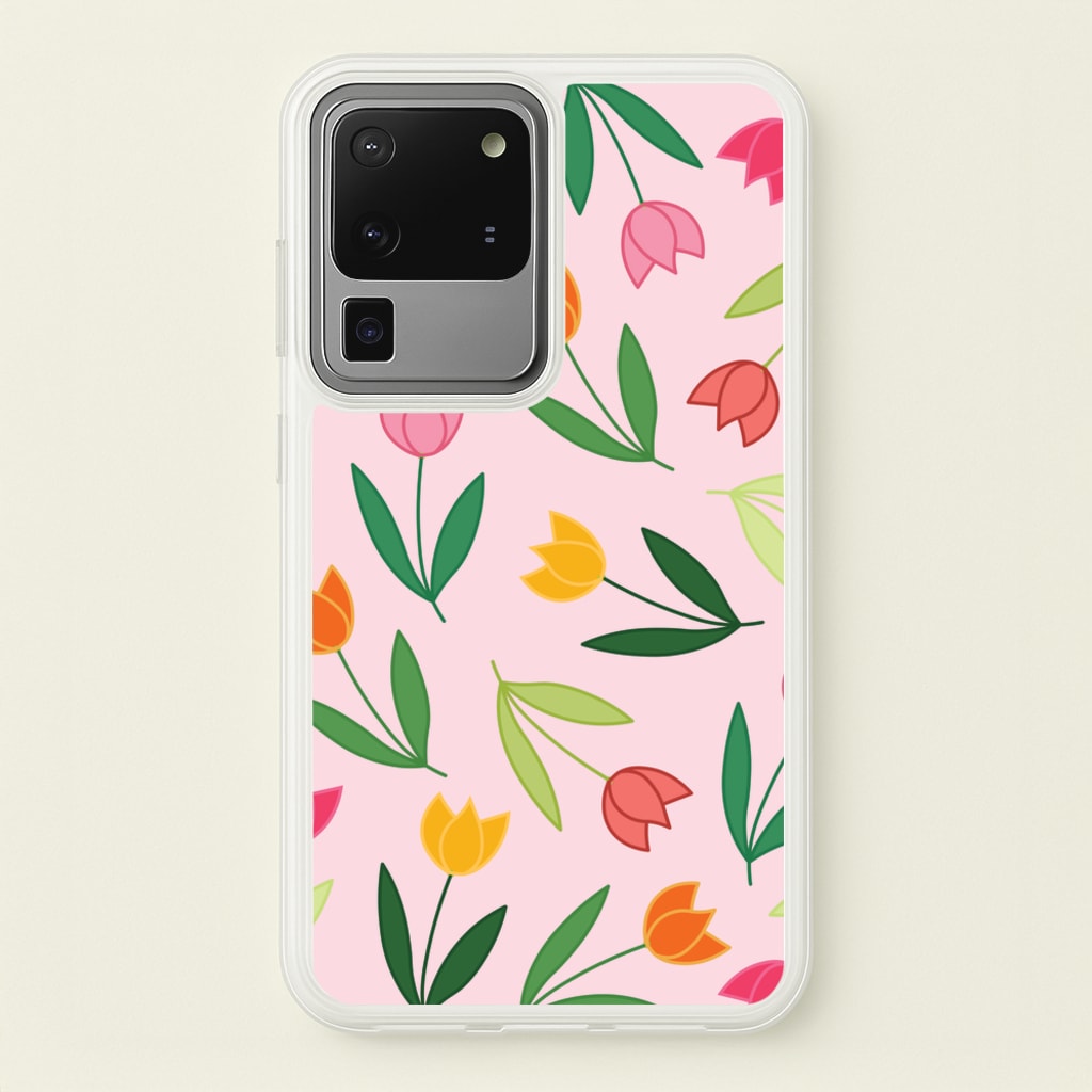 Tulips - Spring Patterns - Spring Phone Case for Galaxy S20 Ultra