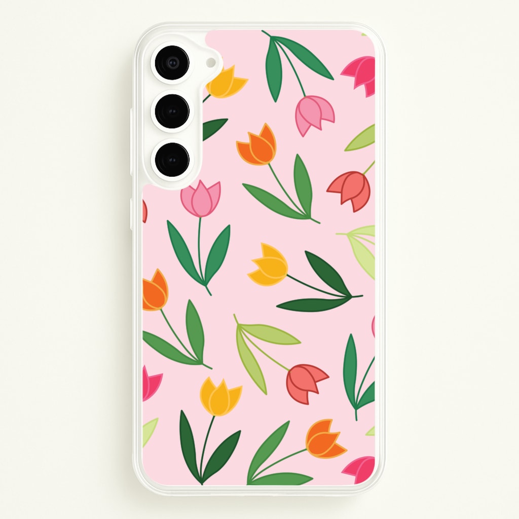 Tulips - Spring Patterns - Spring Phone Case for Galaxy S23 Plus