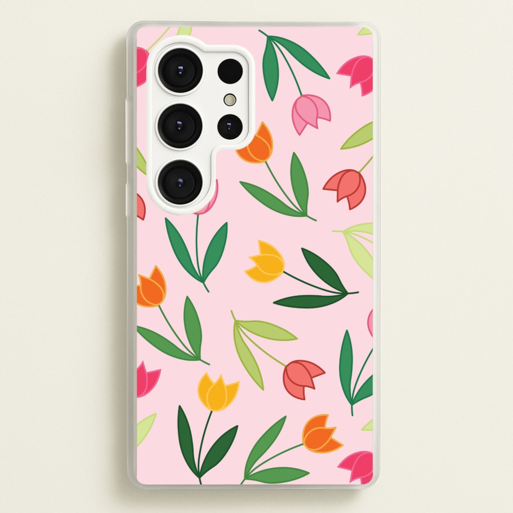 Tulips - Spring Patterns - Spring Phone Case for Galaxy S25 Ultra