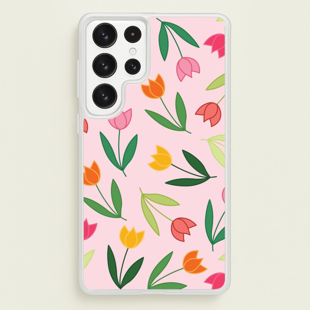 Tulips - Spring Patterns - Spring Phone Case for Galaxy S23 Ultra