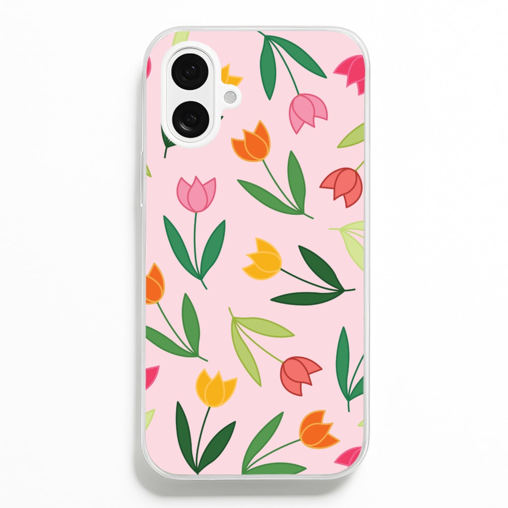 Tulips - Spring Patterns - Spring Phone Case for iPhone 16 Plus
