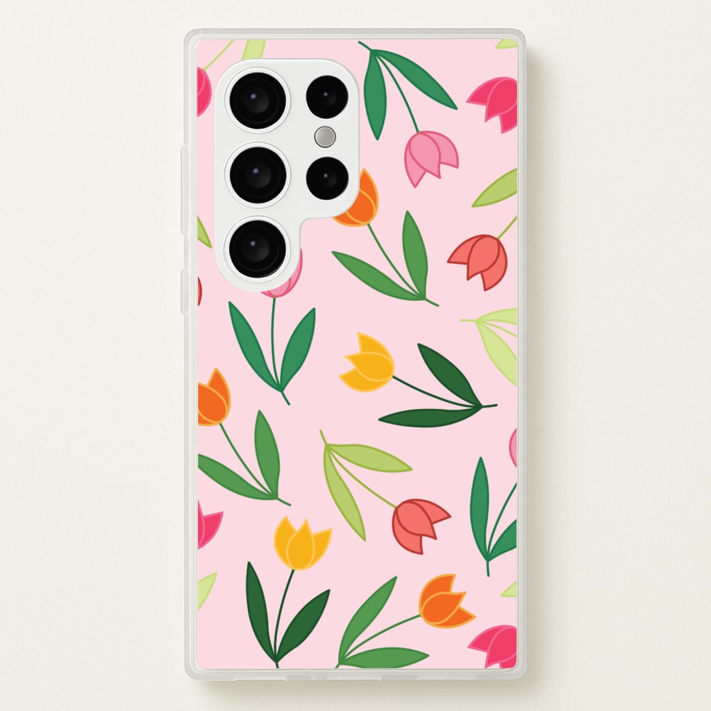 Tulips - Spring Patterns - Spring Phone Case for Galaxy S24 Ultra