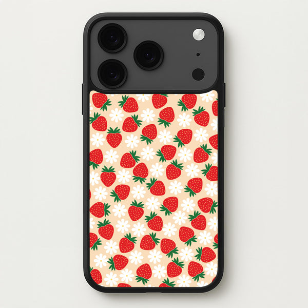Strawberries and Flowers - Spring Patterns Phone Case for iPhone 17 Pro Max
