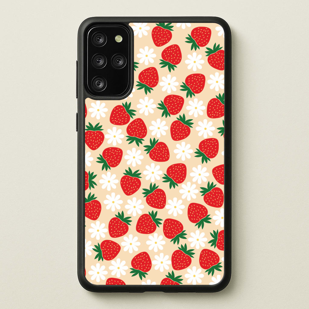 Strawberries and Flowers - Spring Patterns - Spring Phone Case for Galaxy S20 Plus