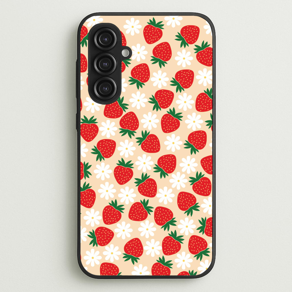Strawberries and Flowers - Spring Patterns - Spring Phone Case for Galaxy S23FE