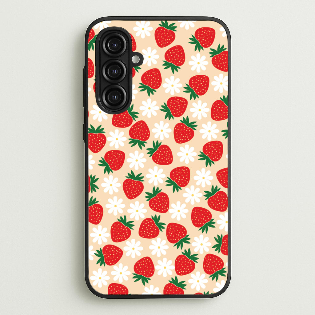 Strawberries and Flowers - Spring Patterns - Spring Phone Case for Galaxy A16