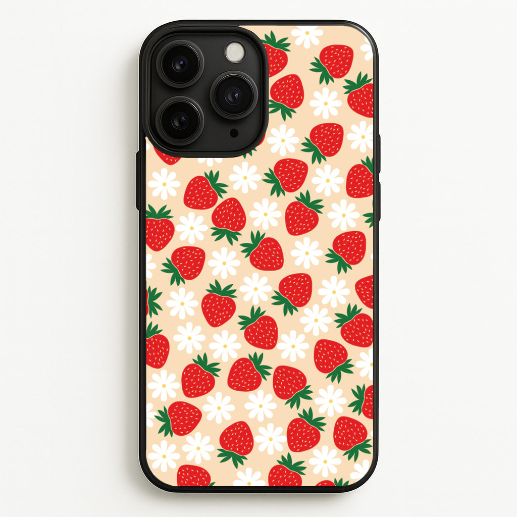 Strawberries and Flowers - Spring Patterns - Spring Phone Case for iPhone 11 Pro Max