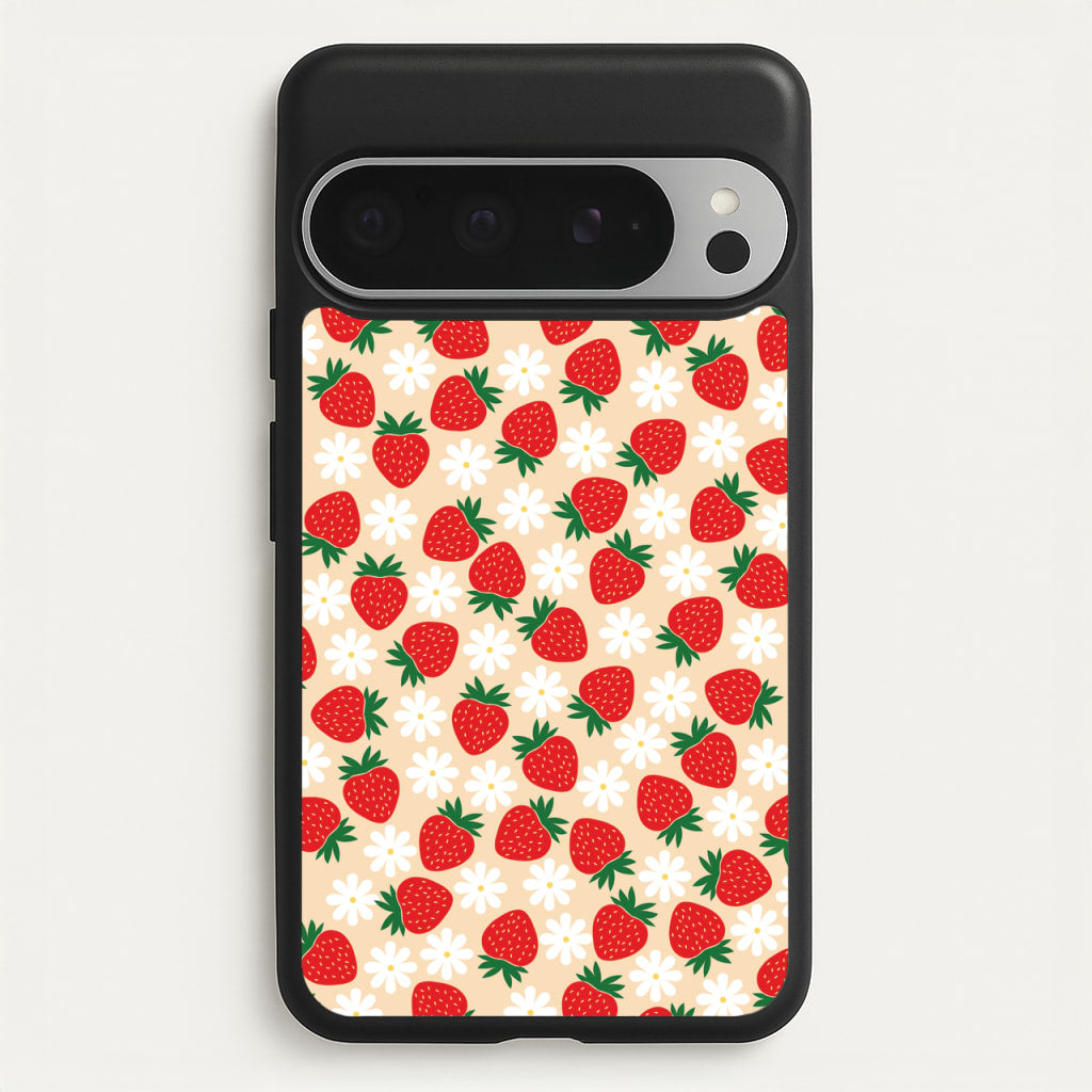 Strawberries and Flowers - Spring Patterns - Spring Phone Case for Google Pixel 9 Pro XL