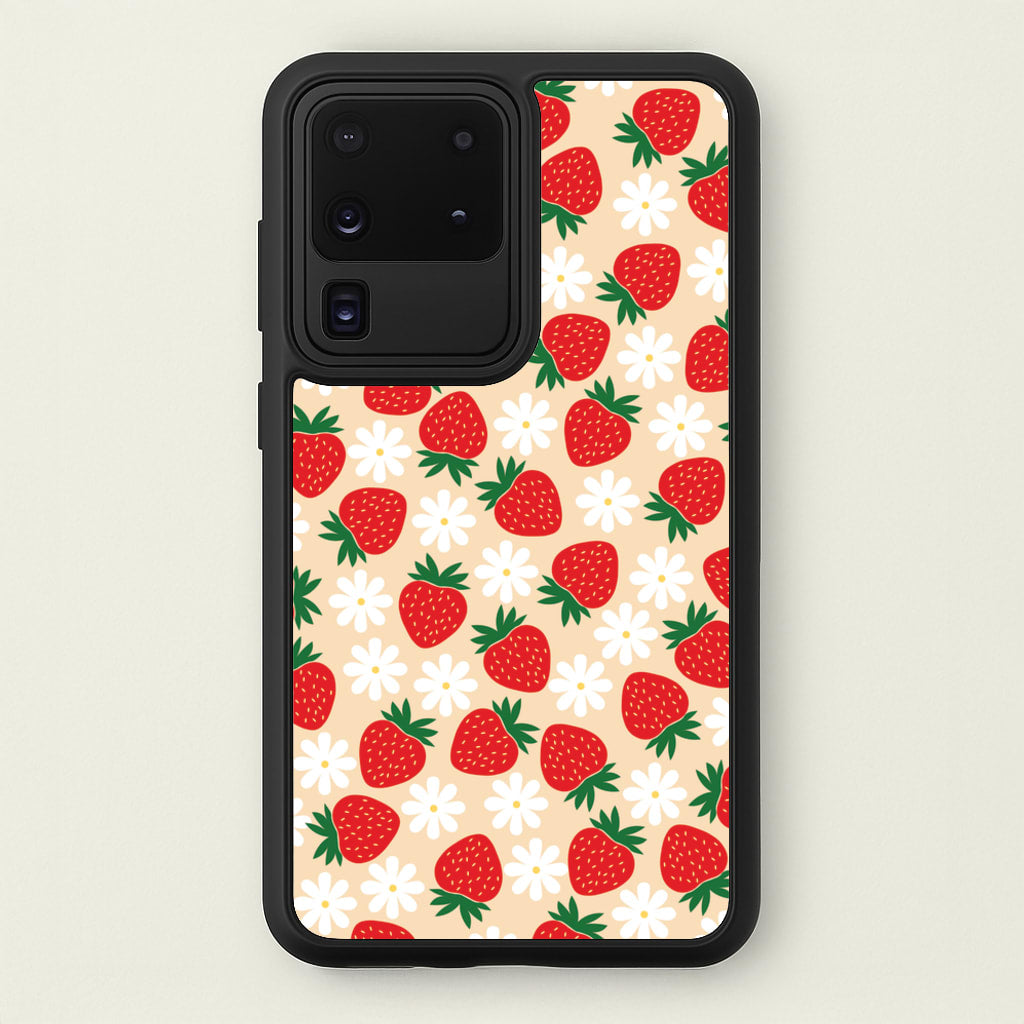 Strawberries and Flowers - Spring Patterns - Spring Phone Case for Galaxy S20 Ultra