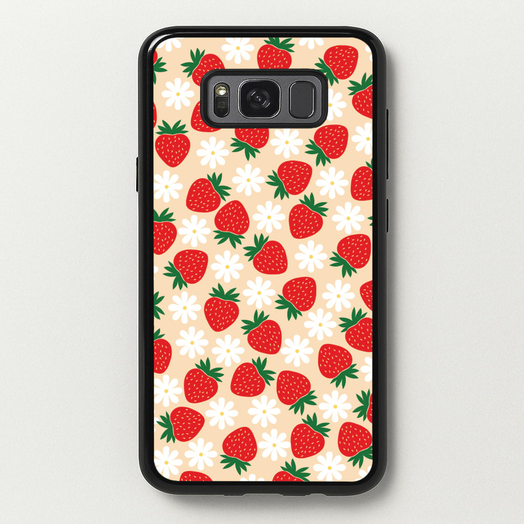 Strawberries and Flowers - Spring Patterns - Spring Phone Case for Galaxy S8 Plus