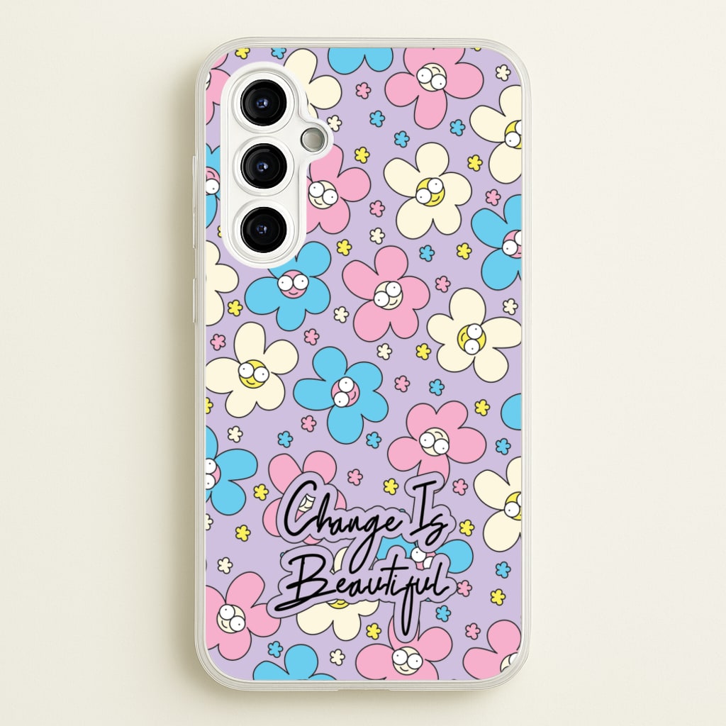Happy Flowers Pattern - Spring Phone Case for Galaxy A54