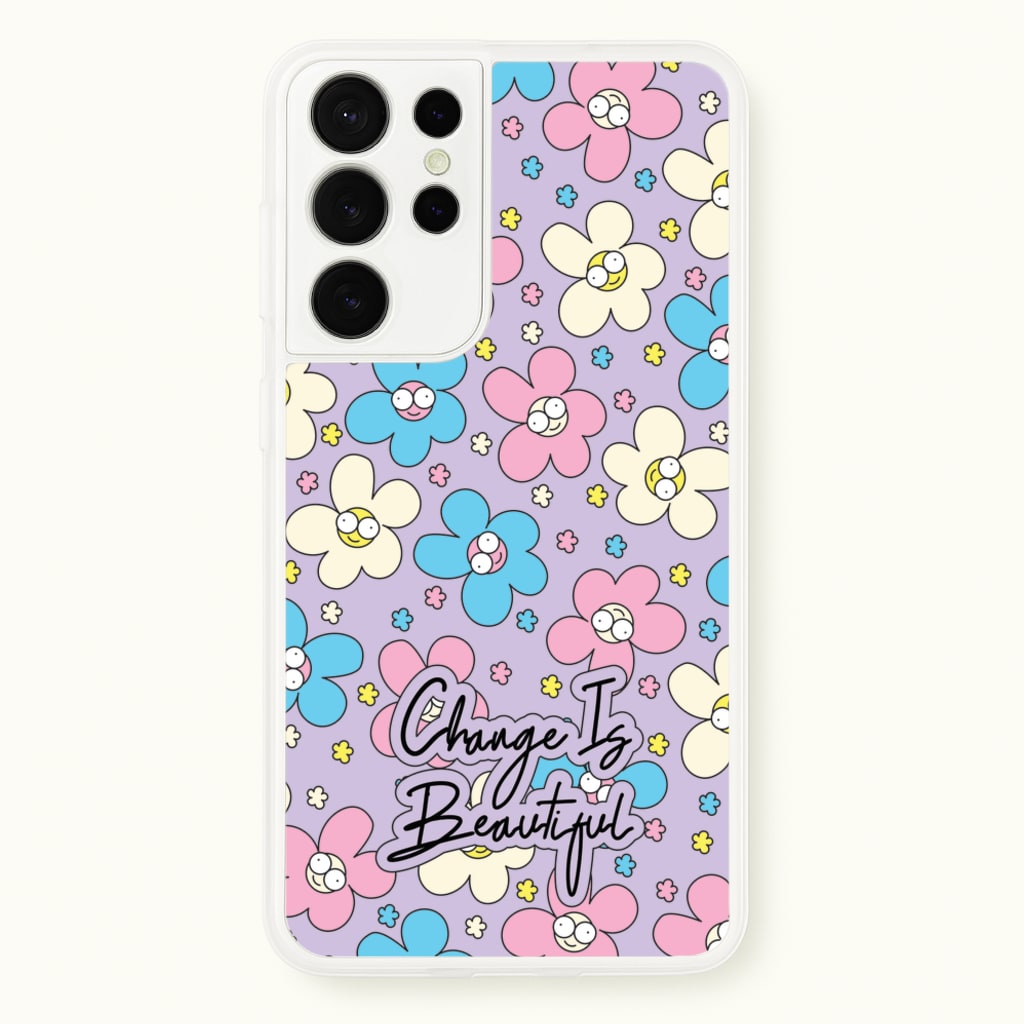Happy Flowers Pattern - Spring Phone Case for Galaxy S21 Ultra