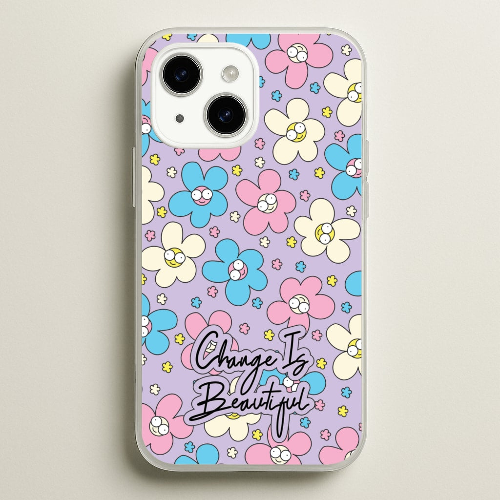 Happy Flowers Pattern - Spring Phone Case for iPhone 15