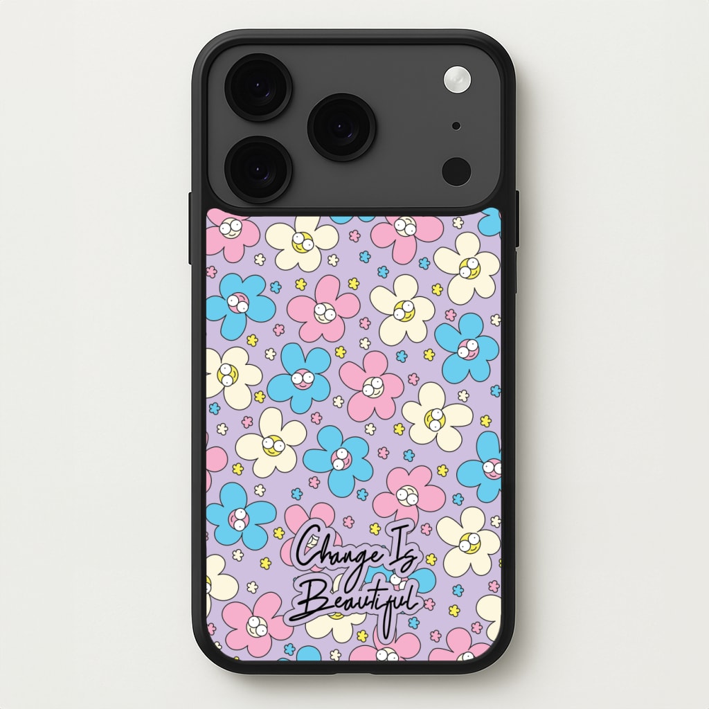 Happy Flowers Pattern Phone Case for iPhone 17 Pro Max