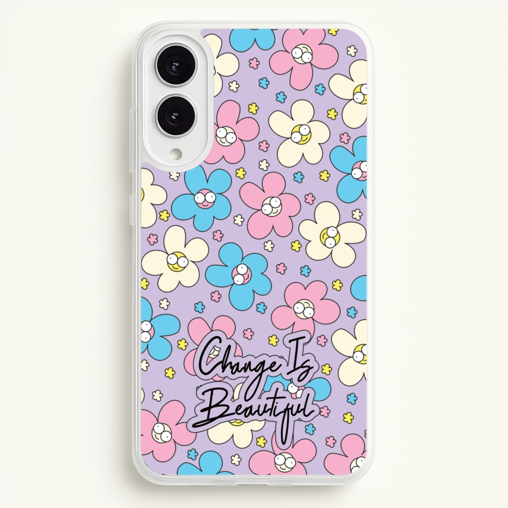Happy Flowers Pattern - Spring Phone Case for Galaxy S25 Edge