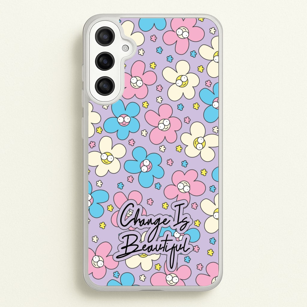 Happy Flowers Pattern - Spring Phone Case for Galaxy A36