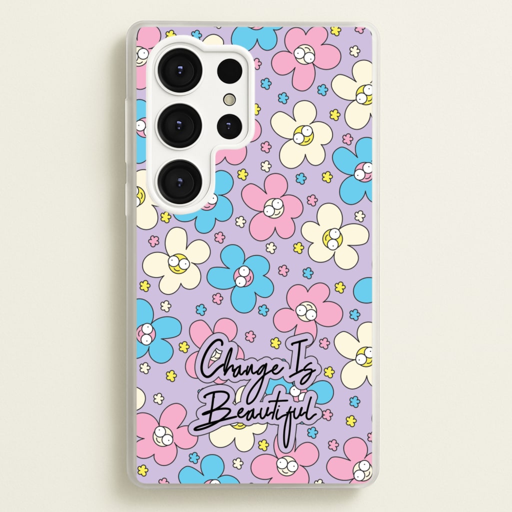 Happy Flowers Pattern - Spring Phone Case for Galaxy S25 Ultra