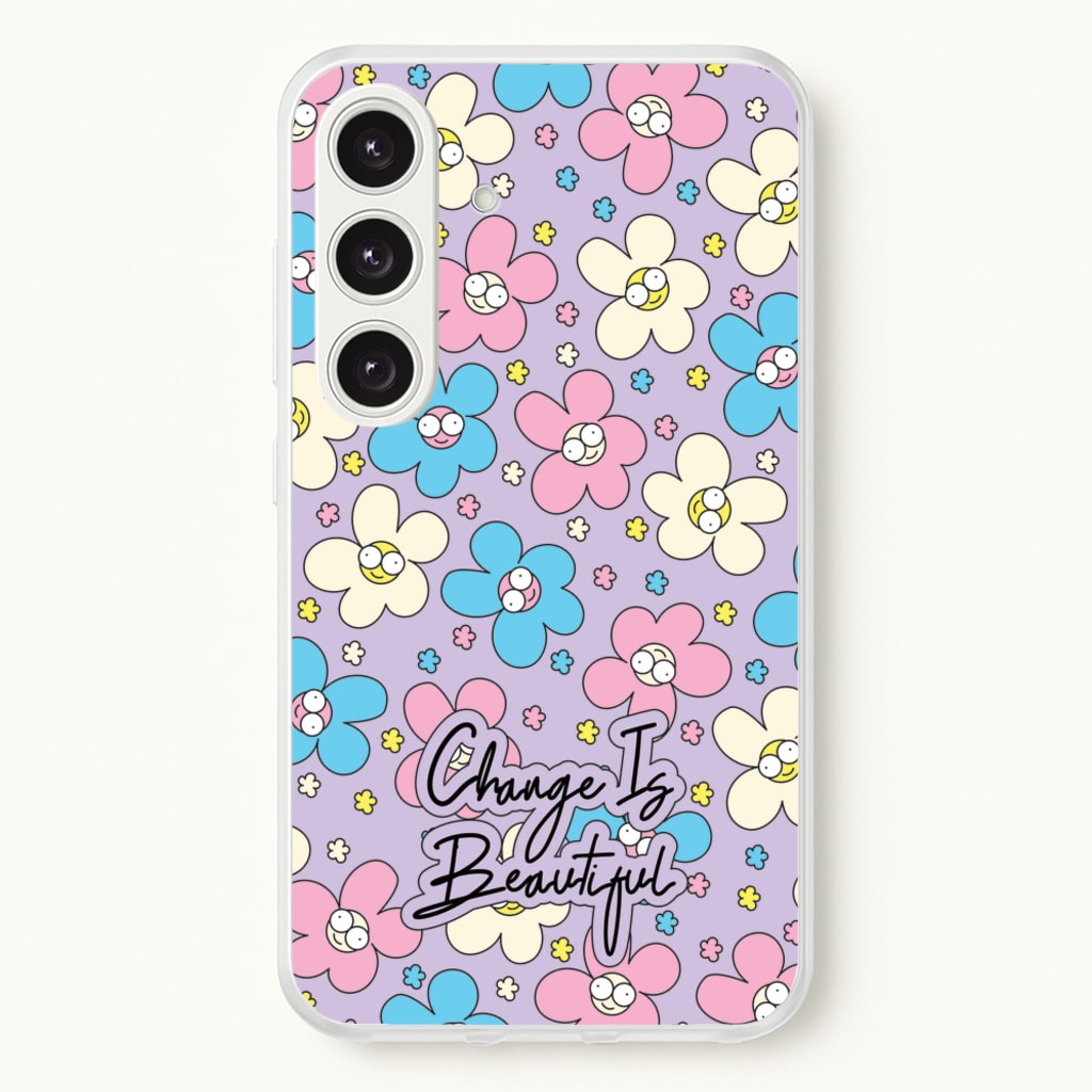 Happy Flowers Pattern - Spring Phone Case for Galaxy S24