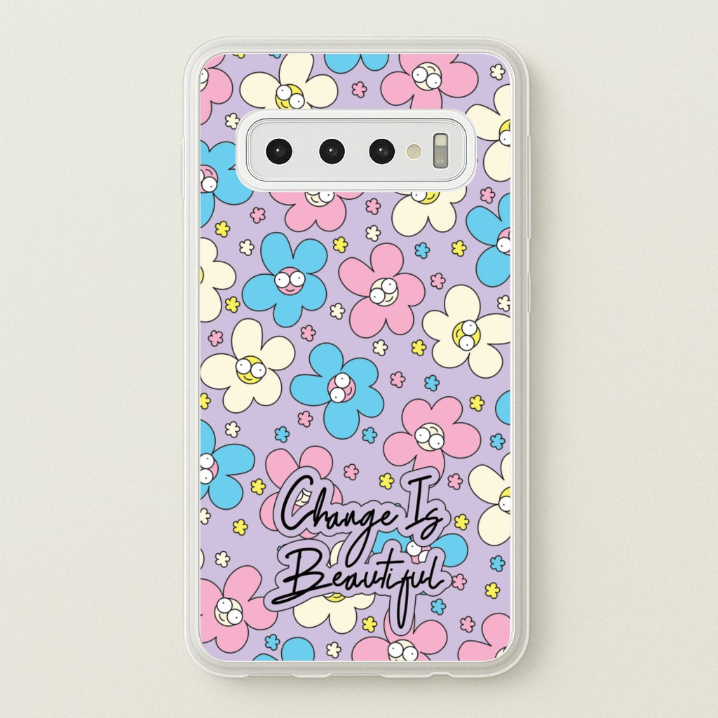 Happy Flowers Pattern - Spring Phone Case for Galaxy S10 Plus