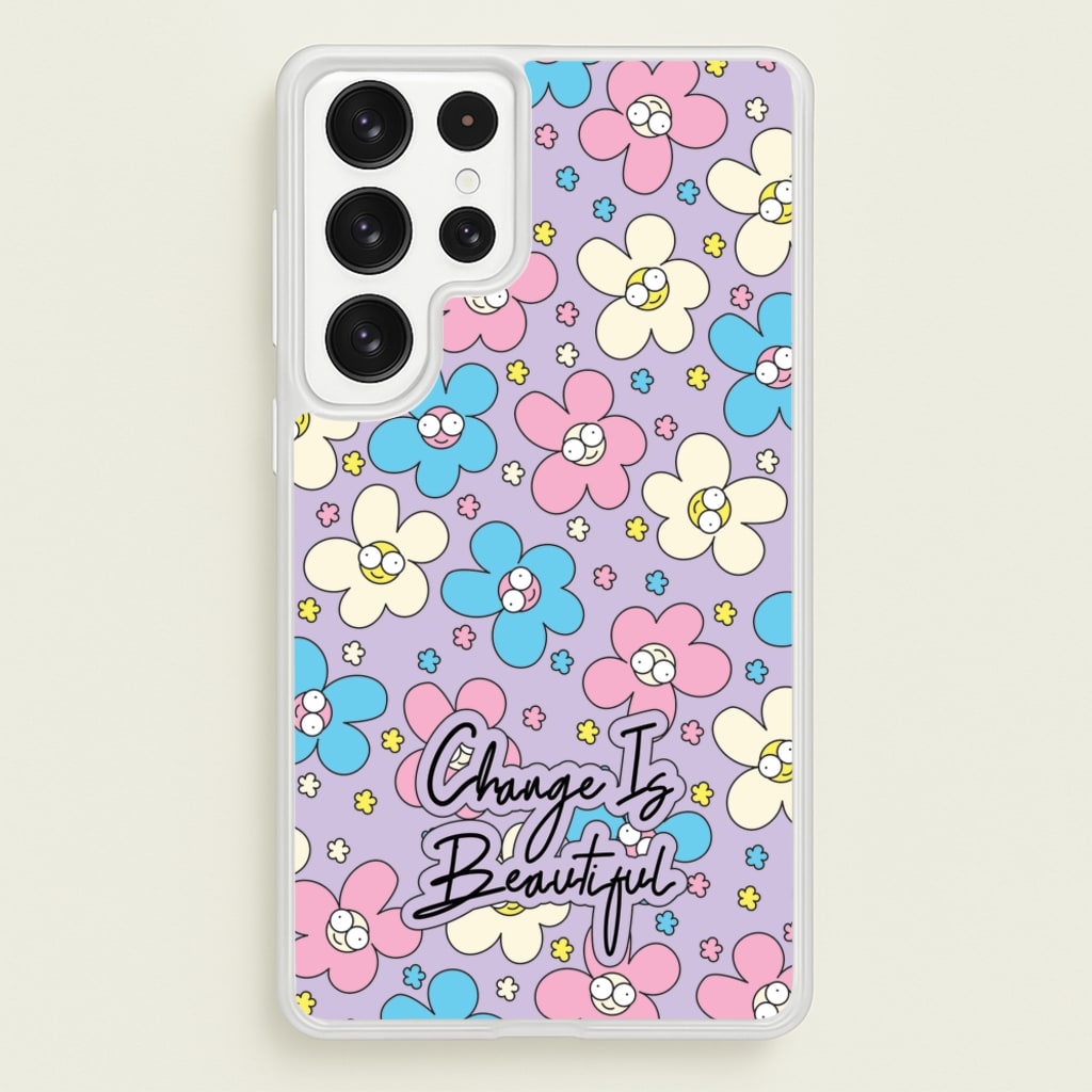 Happy Flowers Pattern - Spring Phone Case for Galaxy S22 Ultra