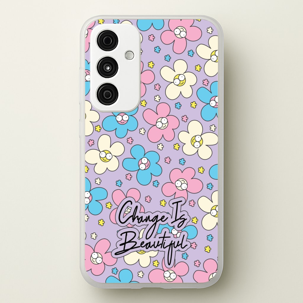 Happy Flowers Pattern - Spring Phone Case for Galaxy A35