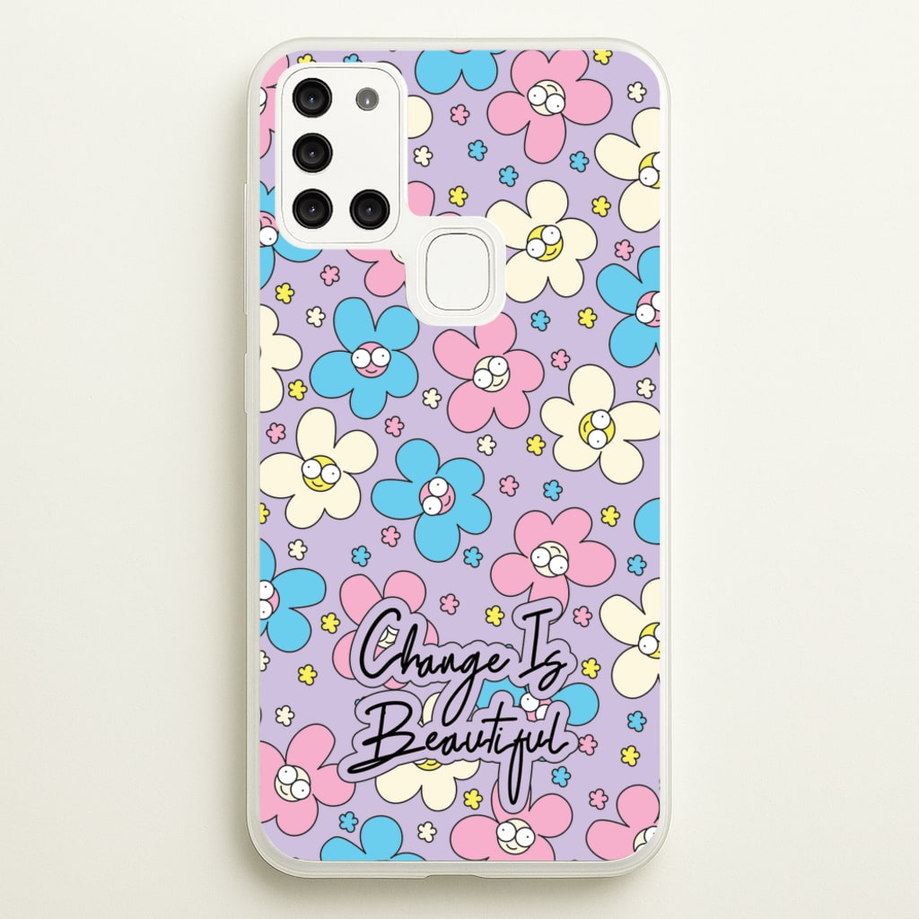 Happy Flowers Pattern - Spring Phone Case for Galaxy A21s