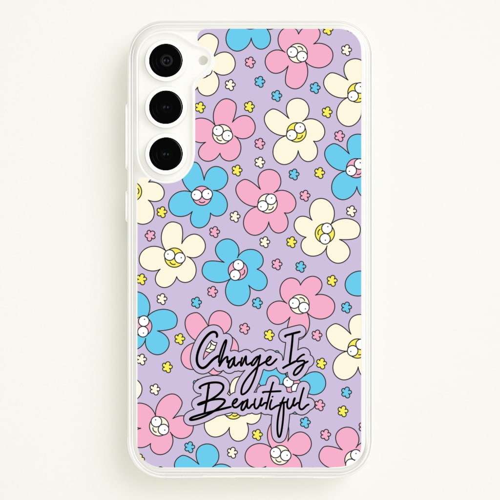 Happy Flowers Pattern - Spring Phone Case for Galaxy S23 Plus