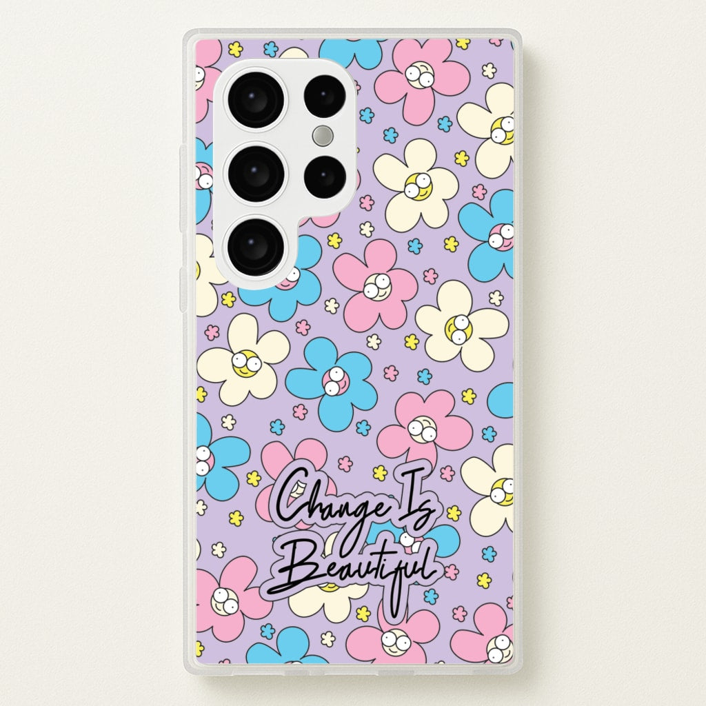 Happy Flowers Pattern - Spring Phone Case for Galaxy S24 Ultra