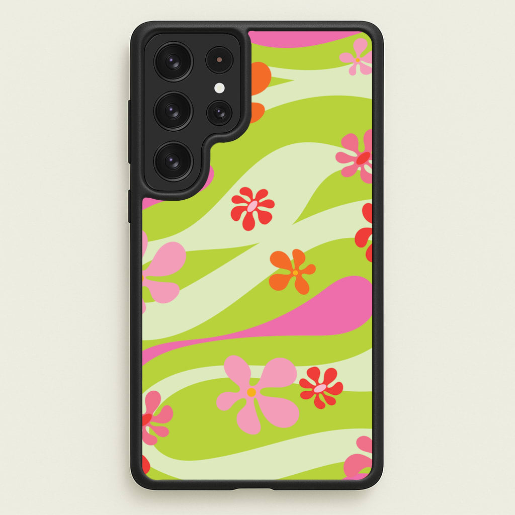 Retro Flowers Pattern - Spring Phone Case for Galaxy S23 Ultra