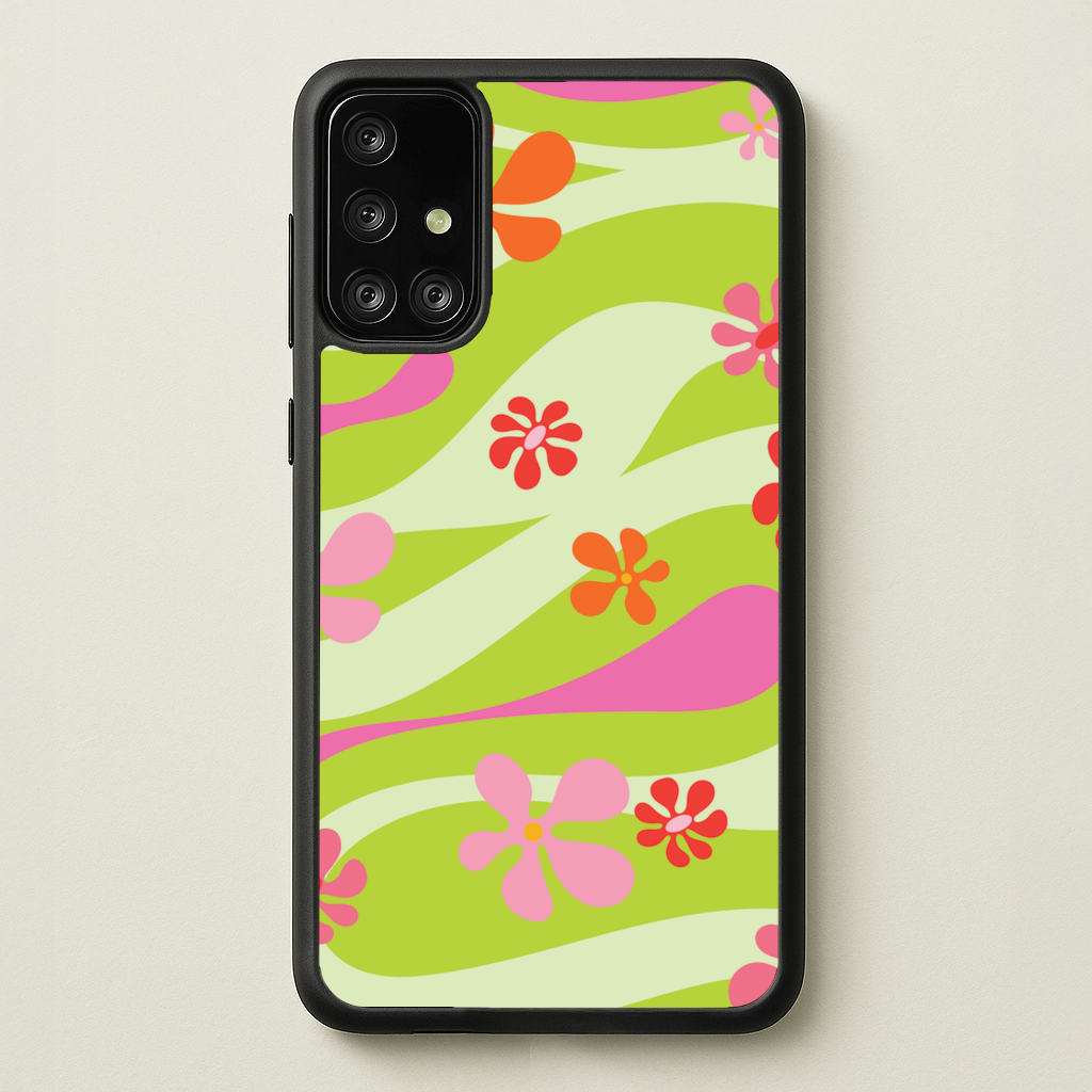 Retro Flowers Pattern - Spring Phone Case for Galaxy A71