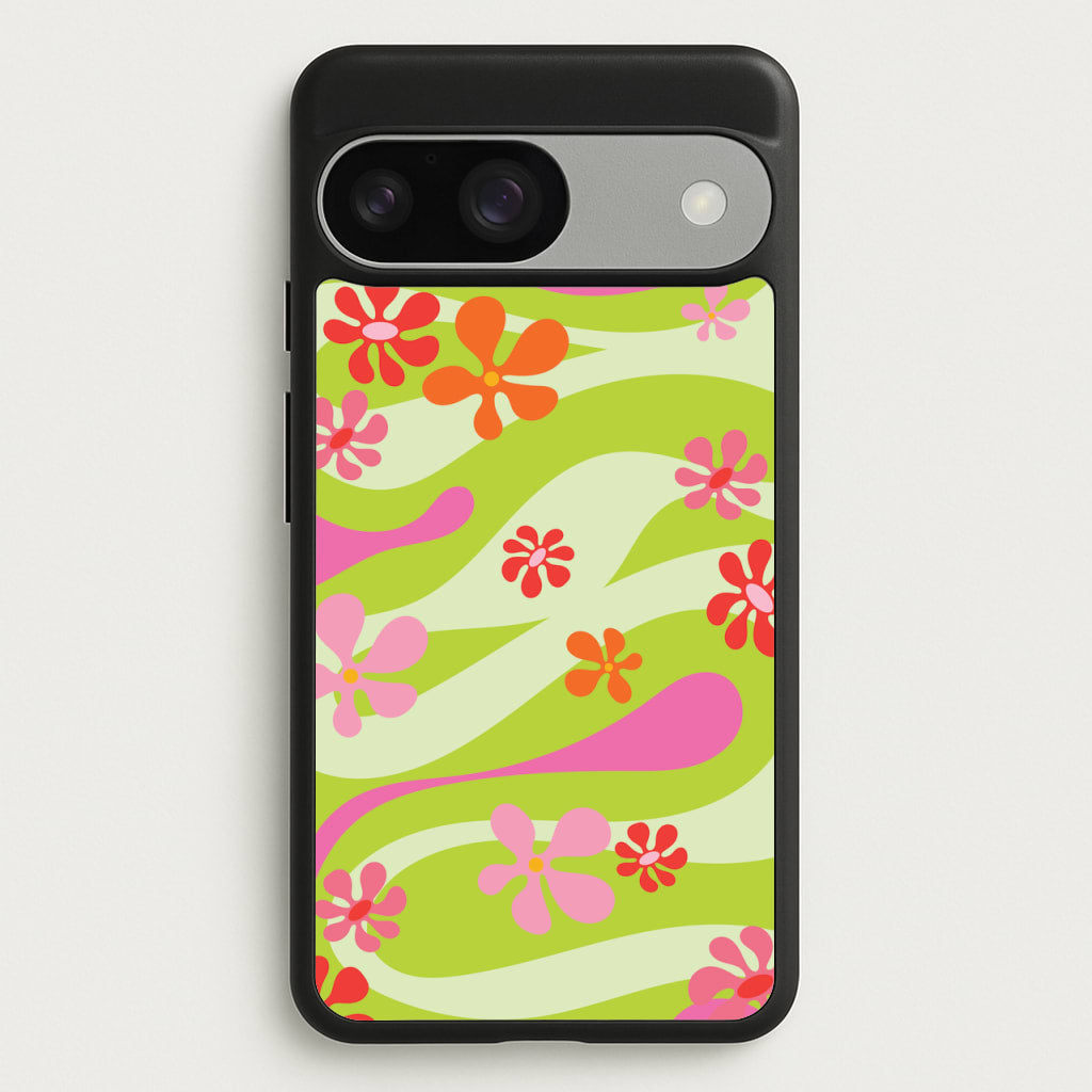 Retro Flowers Pattern - Spring Phone Case for Google Pixel 9 / 9 Pro