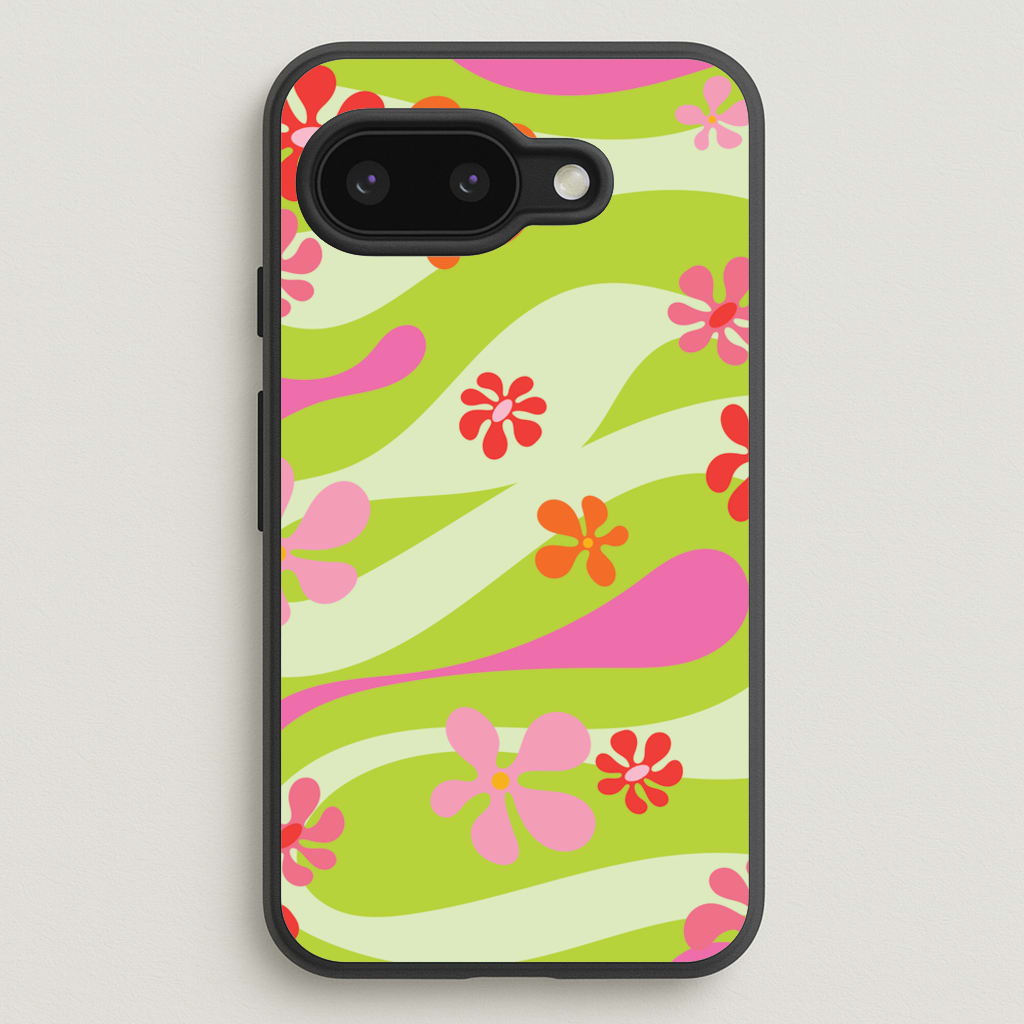 Retro Flowers Pattern - Spring Phone Case for Google Pixel 9a