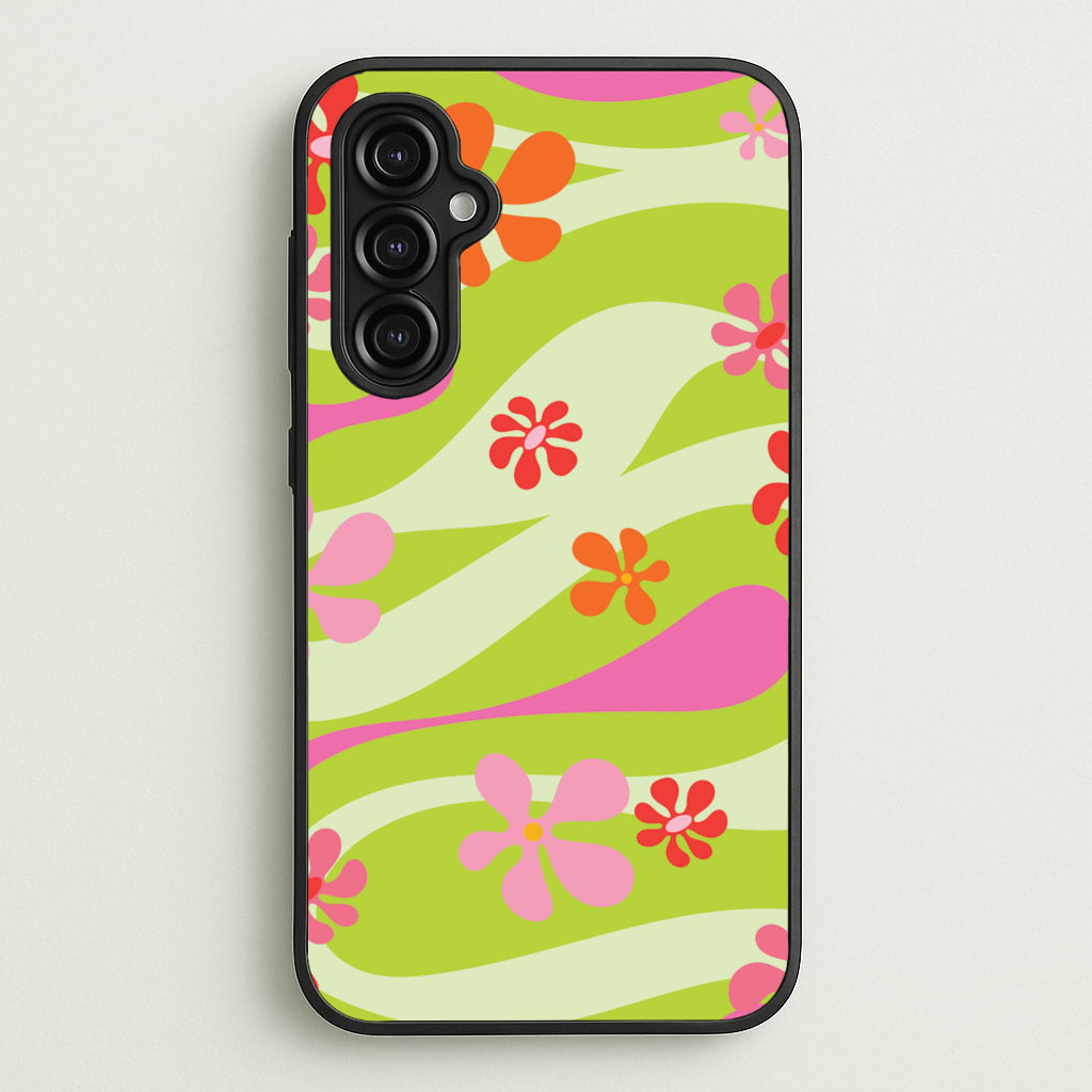 Retro Flowers Pattern - Spring Phone Case for Galaxy A14