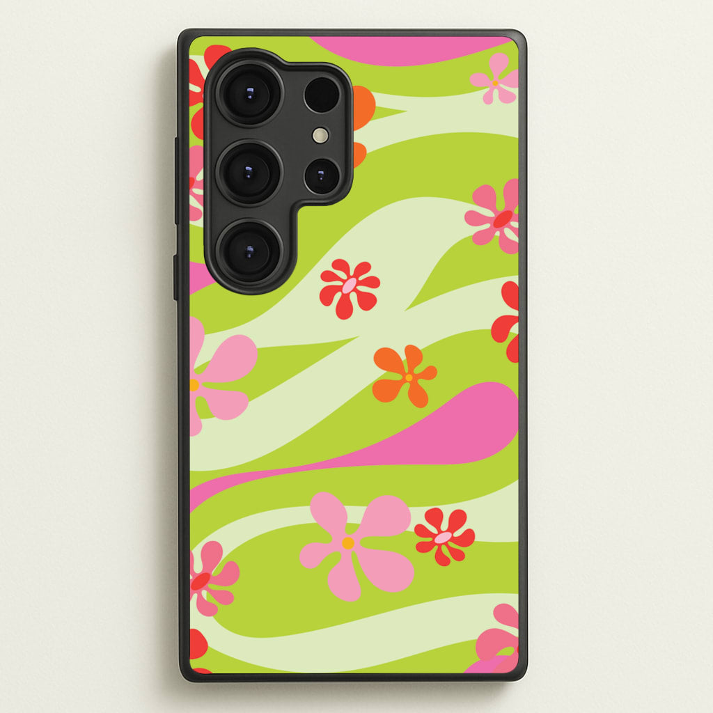 Retro Flowers Pattern - Spring Phone Case for Galaxy S25 Ultra