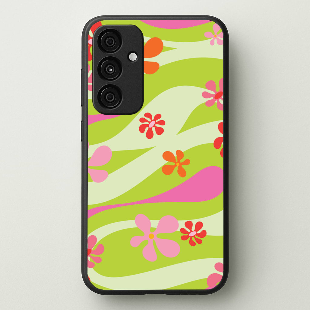 Retro Flowers Pattern - Spring Phone Case for Galaxy A55