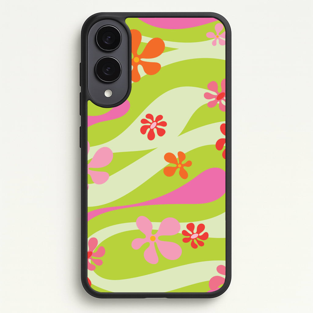 Retro Flowers Pattern - Spring Phone Case for Galaxy S25 Edge