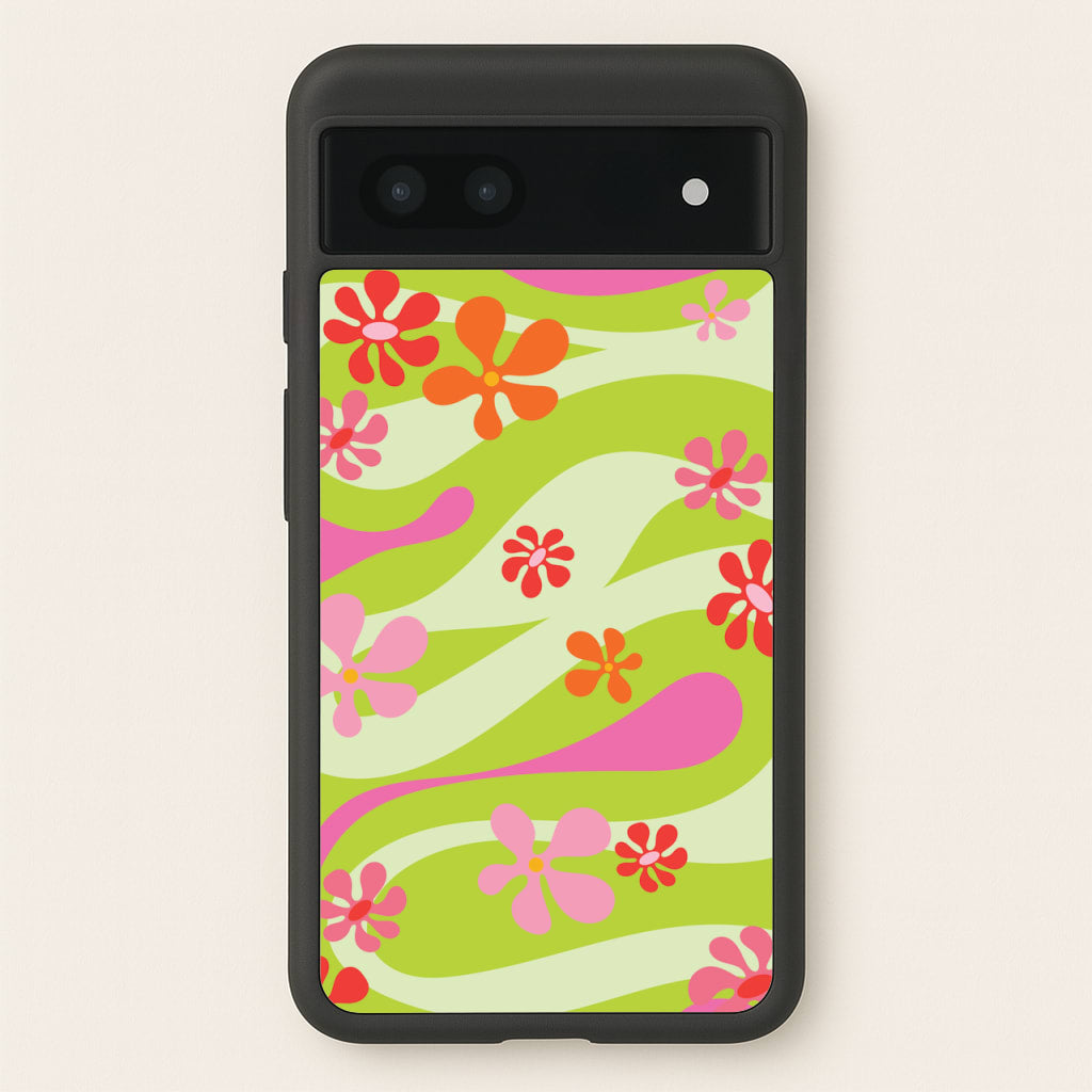 Retro Flowers Pattern - Spring Phone Case for Google Pixel 7a