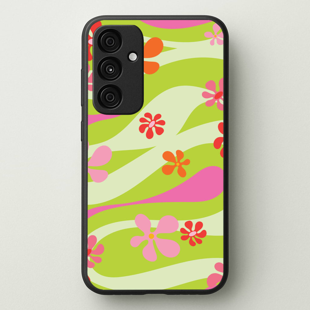 Retro Flowers Pattern - Spring Phone Case for Galaxy A35