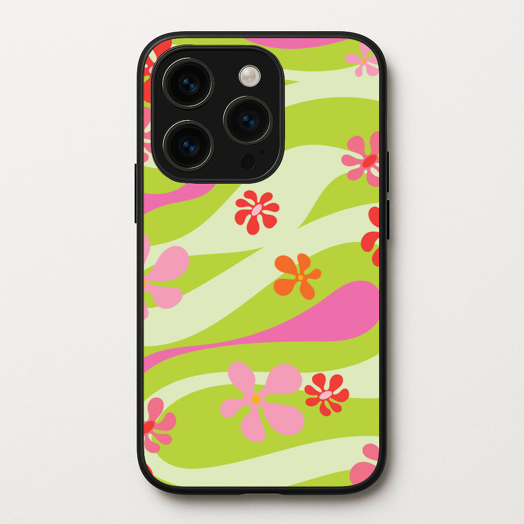 Retro Flowers Pattern - Spring Phone Case for iPhone 15 Pro Max
