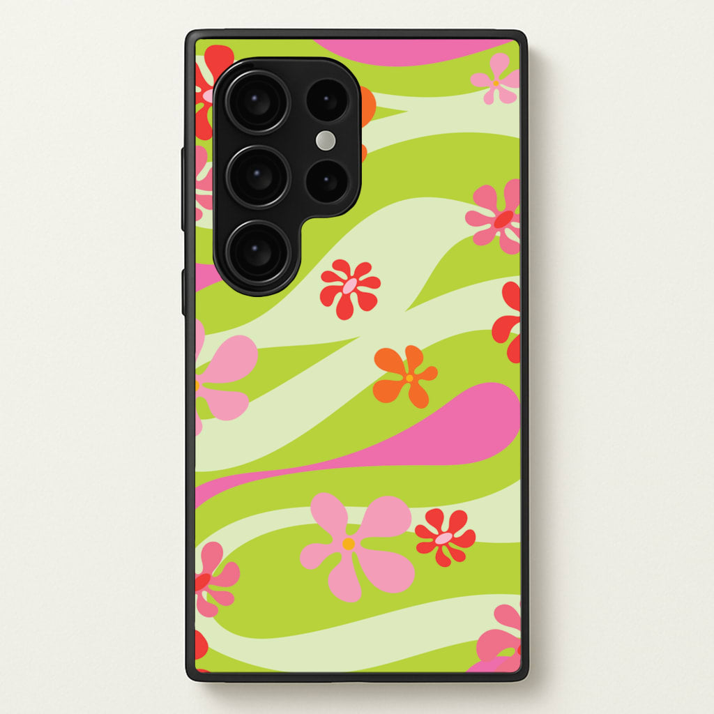 Retro Flowers Pattern - Spring Phone Case for Galaxy S24 Ultra
