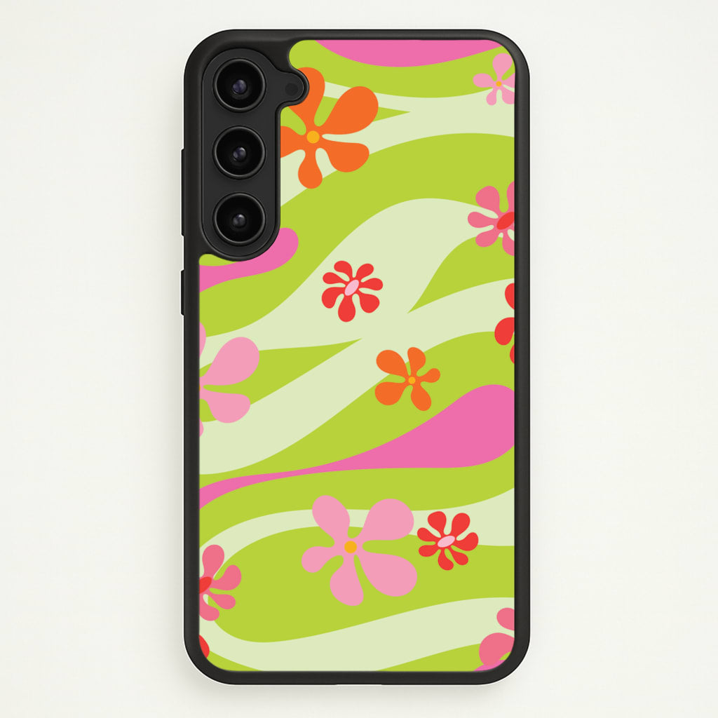 Retro Flowers Pattern - Spring Phone Case for Galaxy S23 Plus